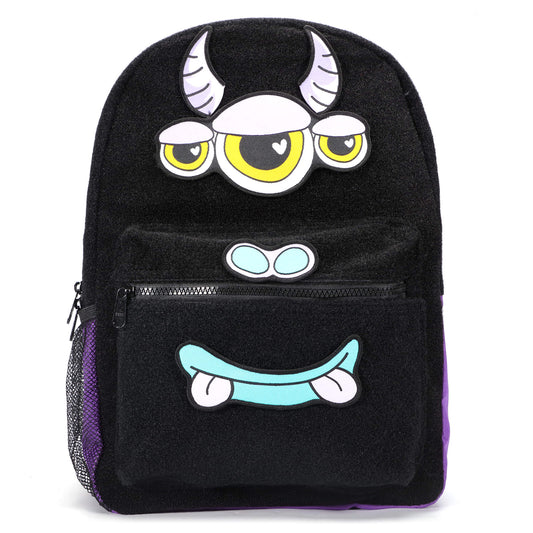 A monster-themed backpack for kids, featuring a fun and playful monster design, multiple pockets, and a comfortable padded back.